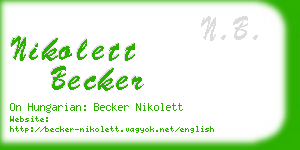 nikolett becker business card